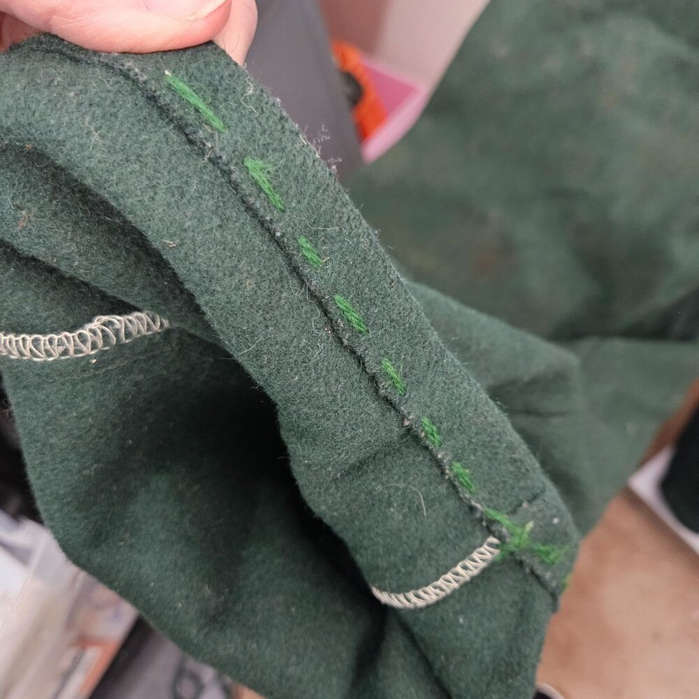 Vint Big Bill Mens Wool Bib Overalls Pants Size L 32 Green Work Hunting Outdoor - Picture 8 of 10